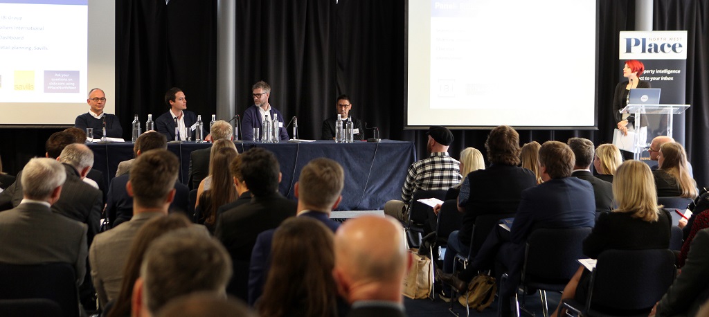 From left: Clive Hall, PlaceDashboard, Matthew Thompson, Colliers International, Seamus Lennon, IBI Group, Jeremy Hinds, Savills, chaired by Jessica Middleton-Pugh, Place North West