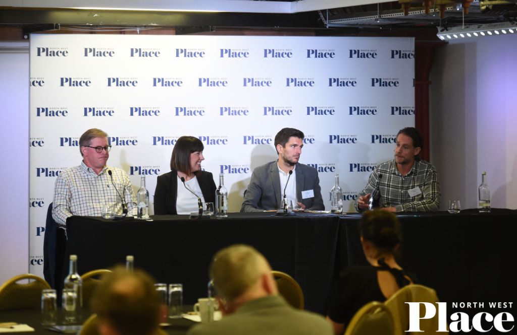 High Streets Task Force's Matt Colledge, Aew Architects' Danielle Purves, Grosvenor's Rob Deacon, and Trilogy Real Estate's Laurence Jones. Credit: PNW