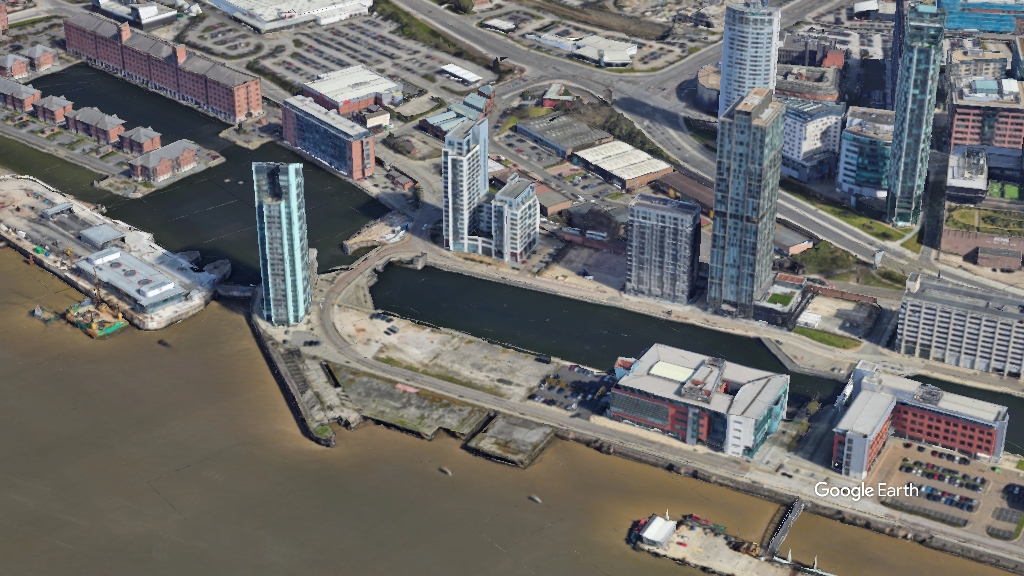 Princes Jetty, Peel Ports, c Google Earth snapshot