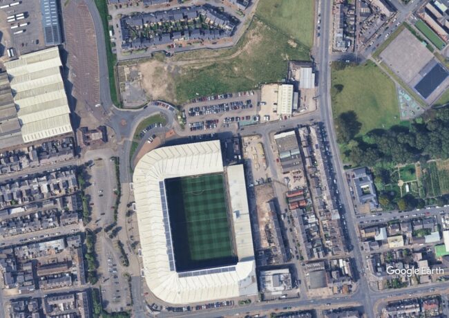 Revoe Sports Village, Blackpool, c Google Earth