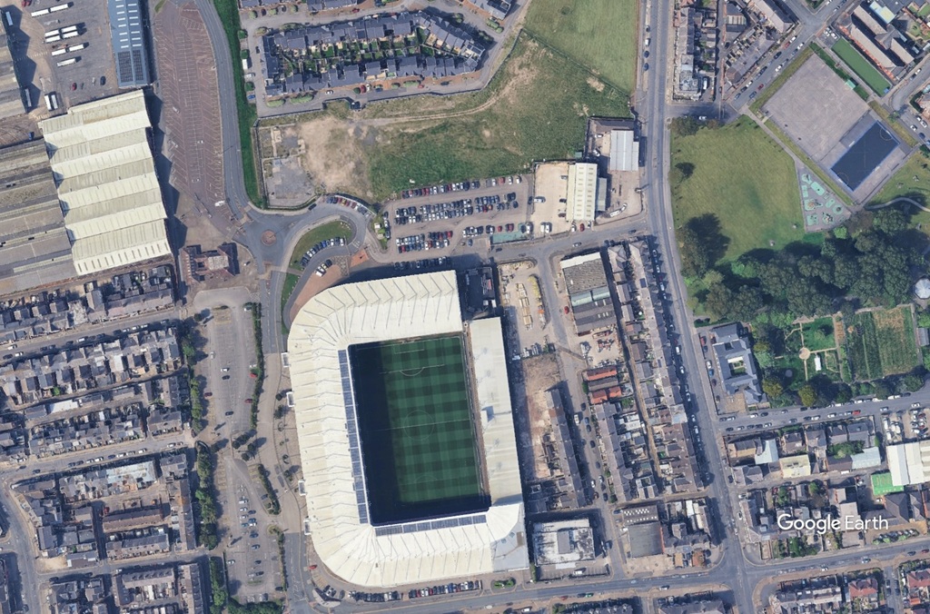 Revoe Sports Village, Blackpool, c Google Earth