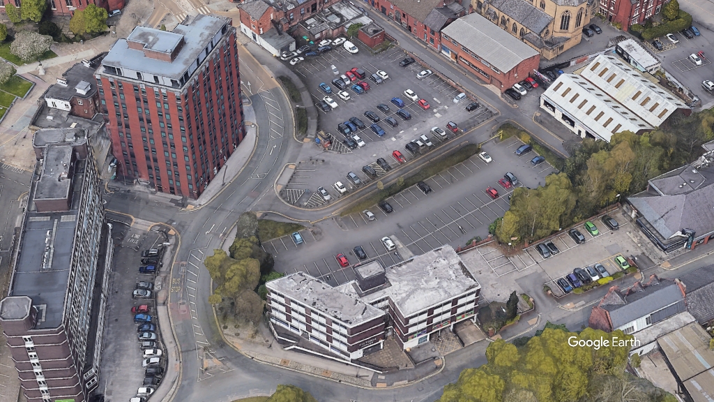 Ritz Cinema site, Stockport Council, p. Google Earth