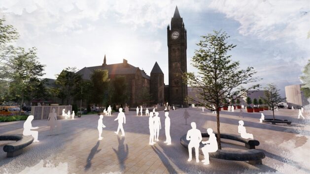 Rochdale Town Hall Square Benches, RDA, P Gillespies