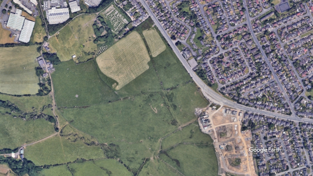 Rossendale Road, Barratt Homes, c Google Earth snapshot