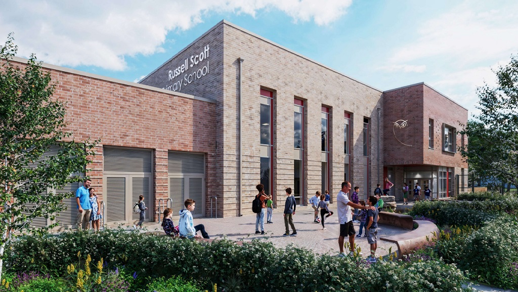 Russell Scott Primary School entrance, Department for Education, p planning