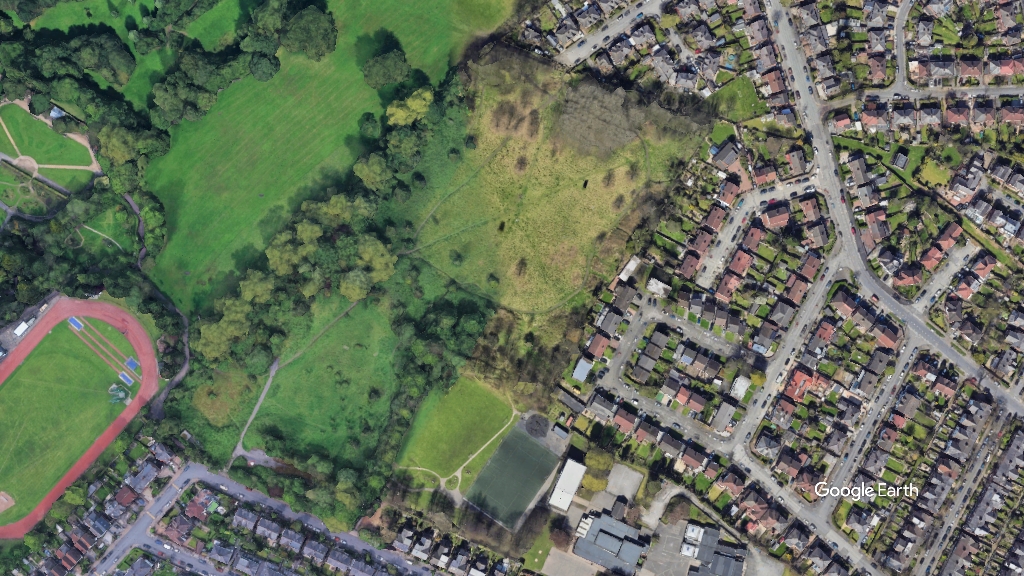 Ryebank Fields, MMU, c Google Earth