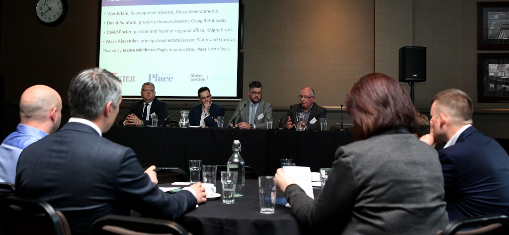 Panel, from left: David Porter, Knight Frank; Wes Erlam, Muse Developments; Mark Alexander, Slater & Gordon; David Rainford, Cowgill Holloway