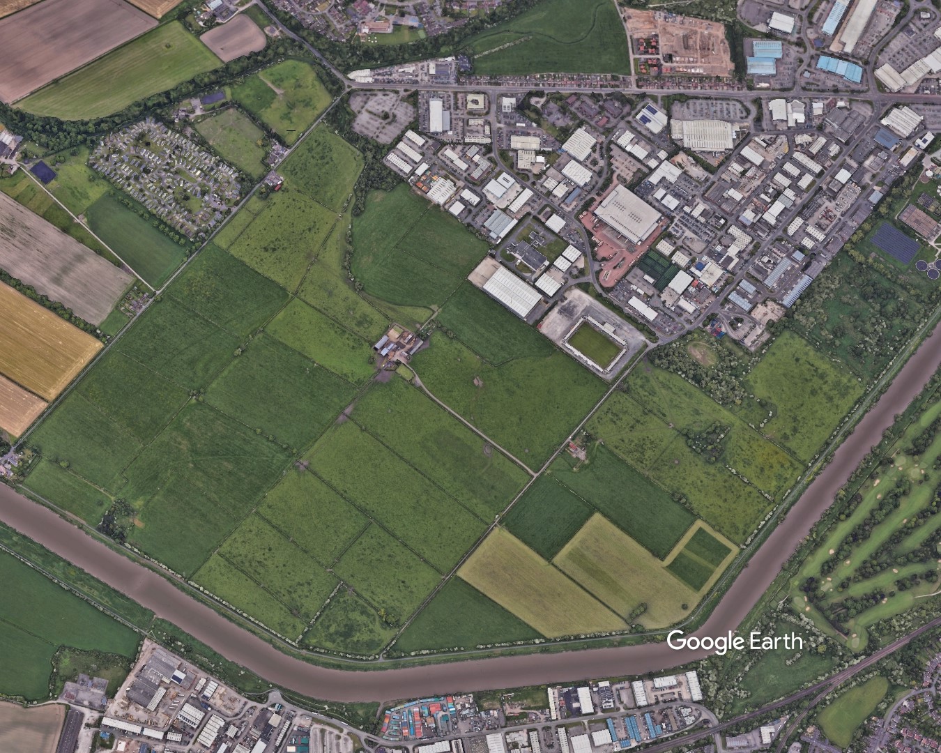Saltney Manor Park masterplan, Carter Jonas, c Google Earth