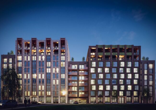 Scholars Court at dusk CGI Sourced Development Group p This Generation