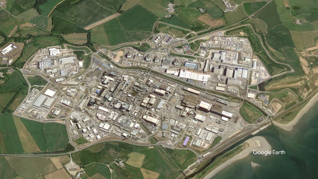 Sellafield, Sellafield, p Google Earth snapshot