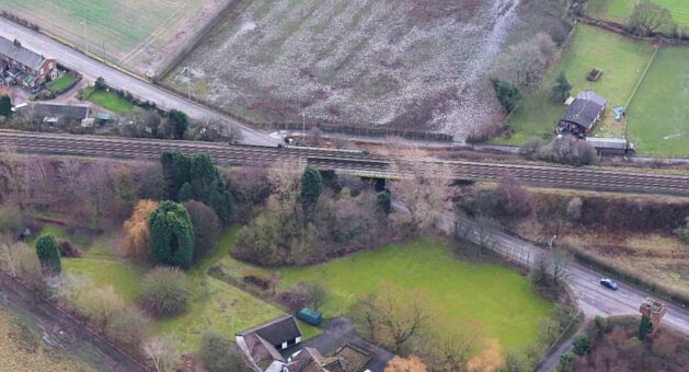 South Lane Rail Bridge In Warrington Aerial, Network Rail, P Network Rail