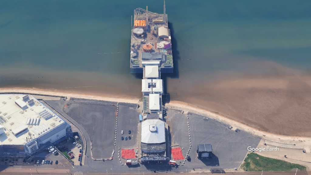 South Pier, Blackpool Pier Compnay, c Google Earth snapshot