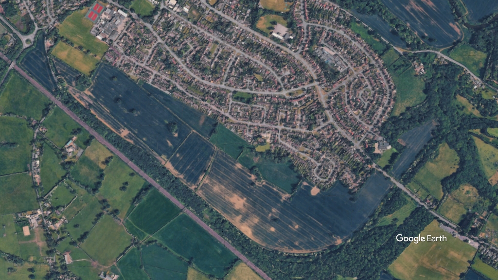 South Weaverham, Bloor Homes, c Google Earth snapshot