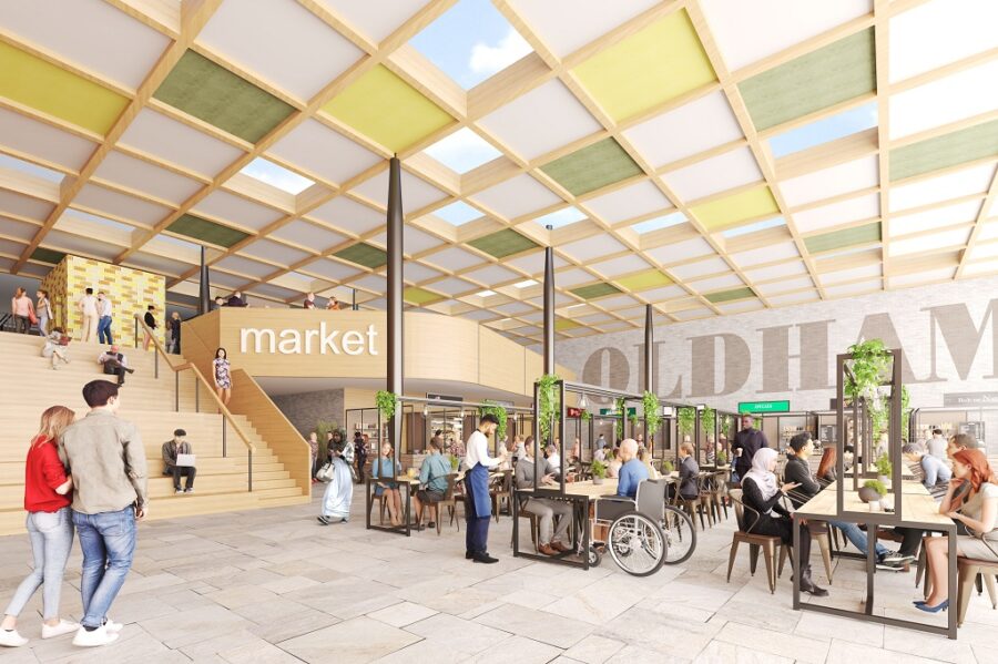 Spindles Tommyfield Market Food Court, Oldham Council, C AEW Architects