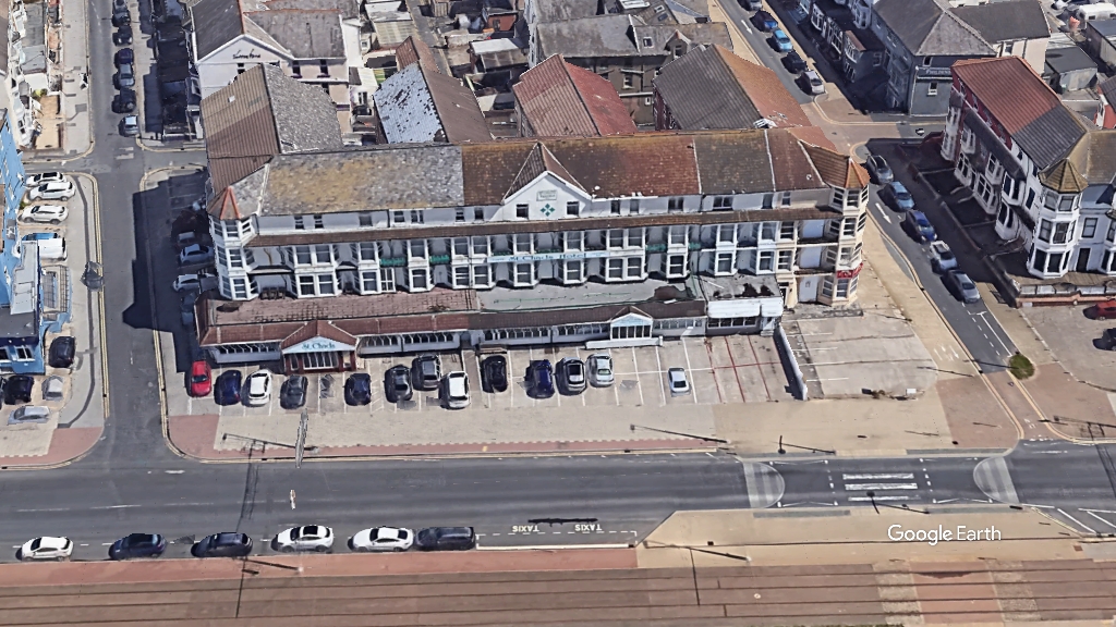 St Chads Hotel in Blackpool c Google Earth