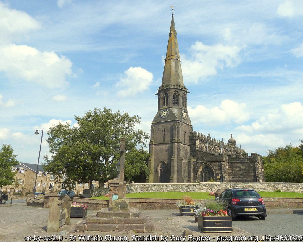 St Wilfrid's Church in Standish, c Geograph user Gary Rogers, CC BY SA . bit.ly SLASH MVQefT