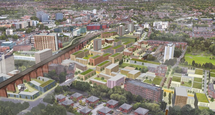 Stockport Town Centre West Aerial View