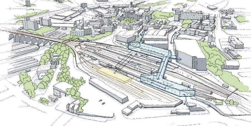 Stockport station masterplan aerial
