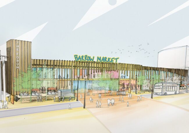 The Forum Barrow Town Centre concept sketch p Buttress Architects