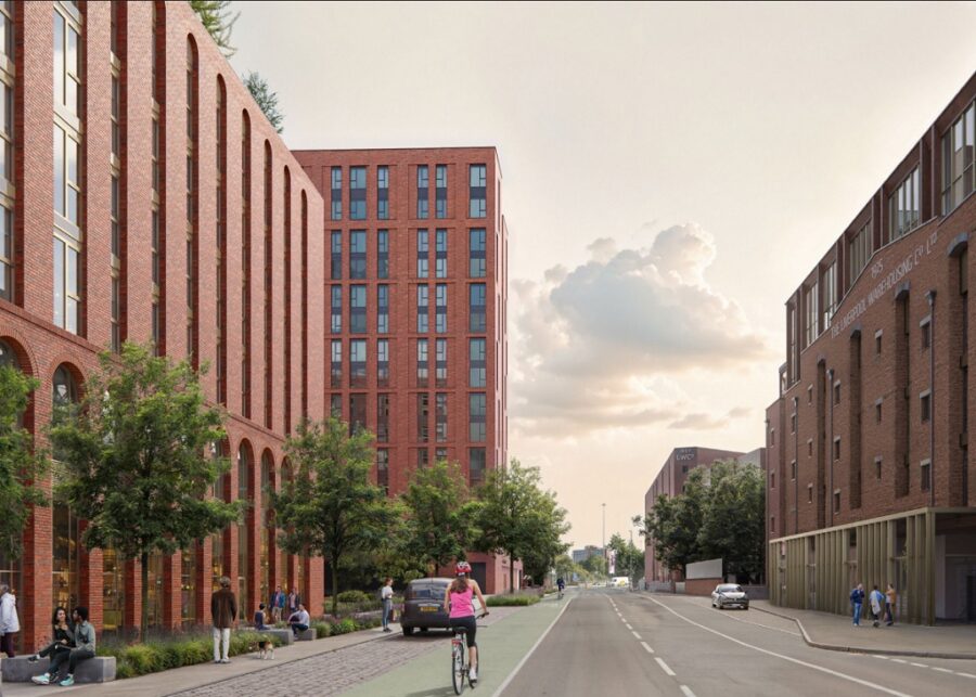 Trafford Wharf CGI exterior, Cole Waterhouse, p planning documents