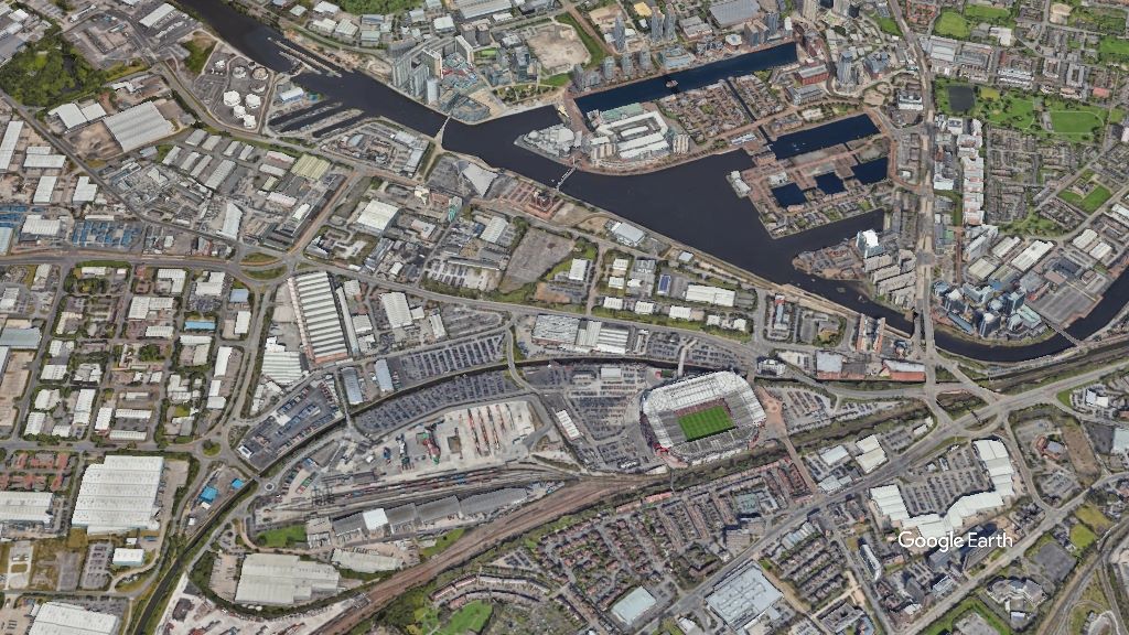 Trafford Wharfside, Trafford Council, c Google Earth snapshot