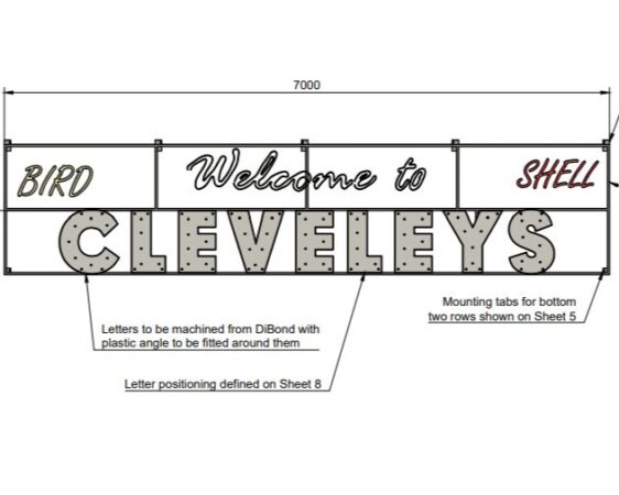 Welcome to Cleveleys Signage, Fylde Council, p via planning documents Welcome to Cleveleys Signage, Fylde Council, p via planning documents