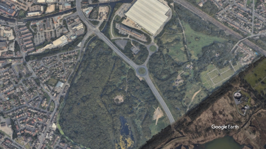 Westwood Par, Wigan, c Google Earth snapshot