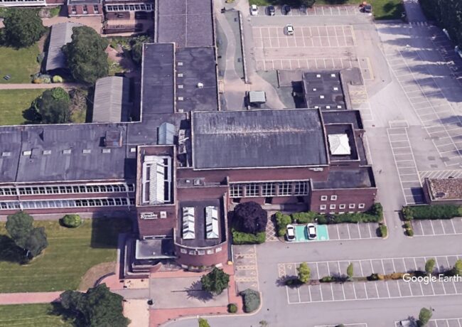 William Aston Hall, Wrexham University, c Google Earth