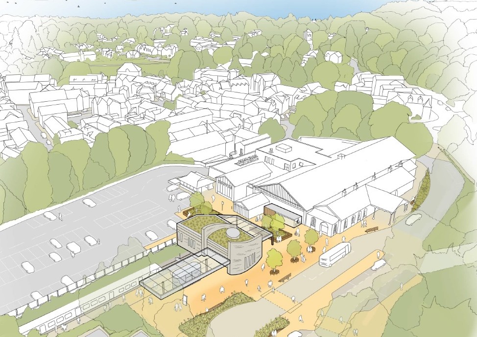 Windermere station design option, Winderemere Gateway, c Westmorland & Furness Council