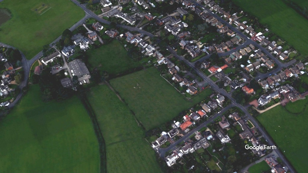 Wrea Green, Wain Homes, c Google Earth snapshot
