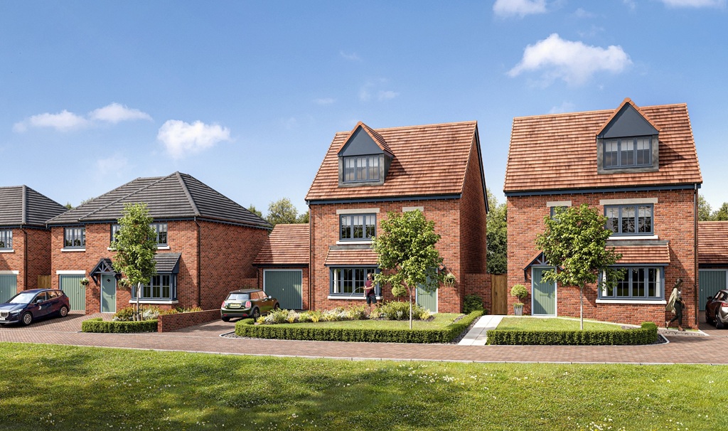 CGI of homes at Peel Hall Warrington c/o SEC Newgate