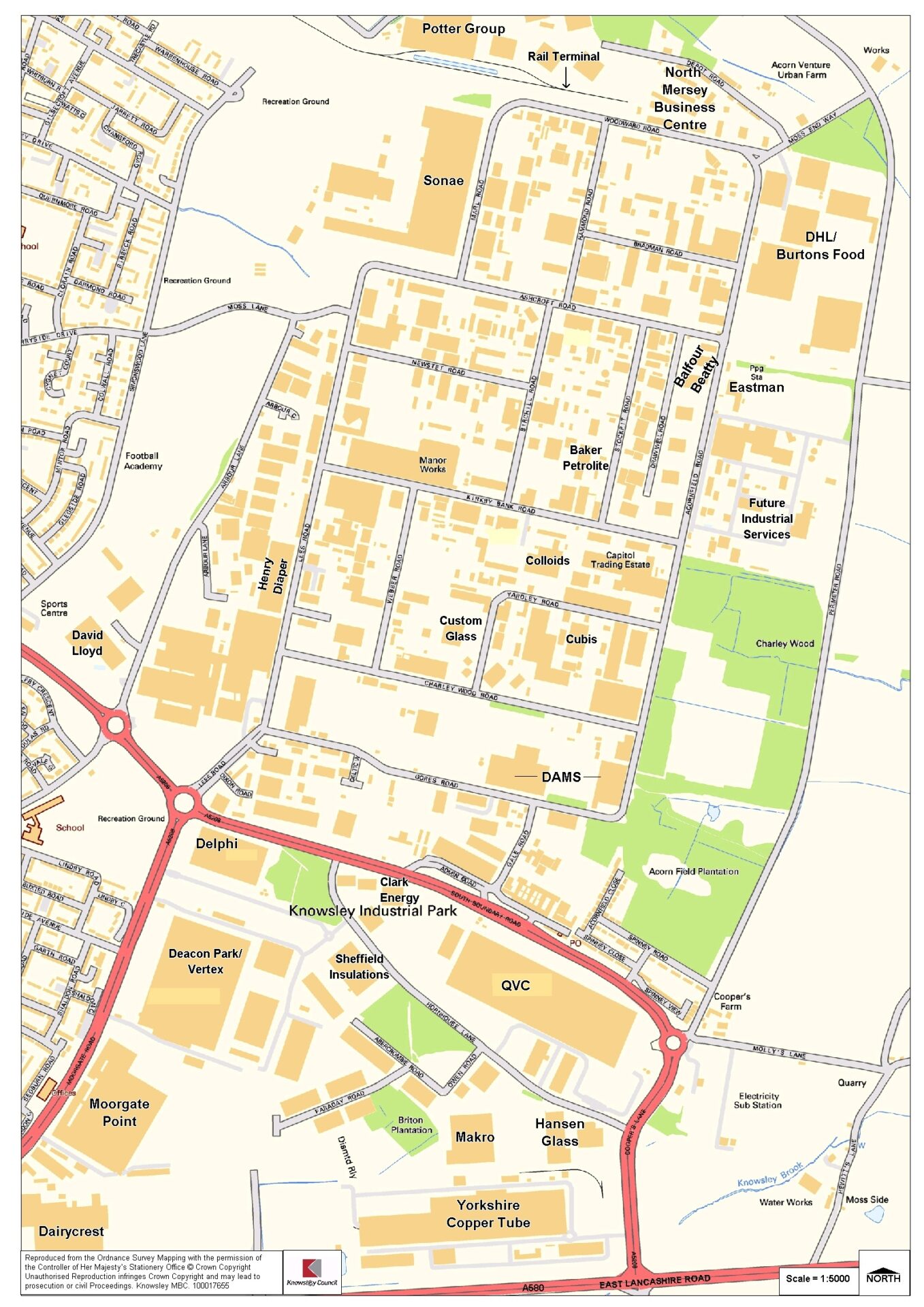 Knowsley Industrial Park map