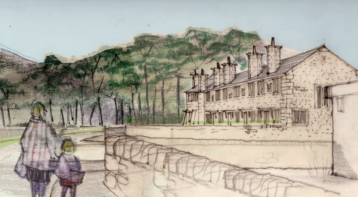 North site perspective of the Dunsop Bridge housing scheme