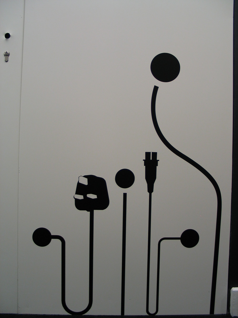 Stencil on electrical riser cupboard